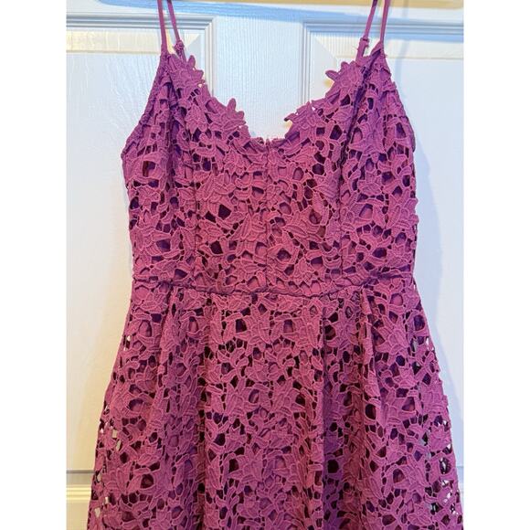 ASTR The Label The Lace Sleeveless Midi Dress XLarge XL Sundress Burgundy - Picture 4 of 12